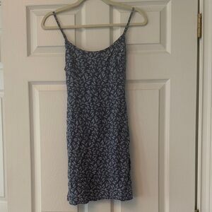 Brandy Melville  Blue Dress with White Floral Pattern